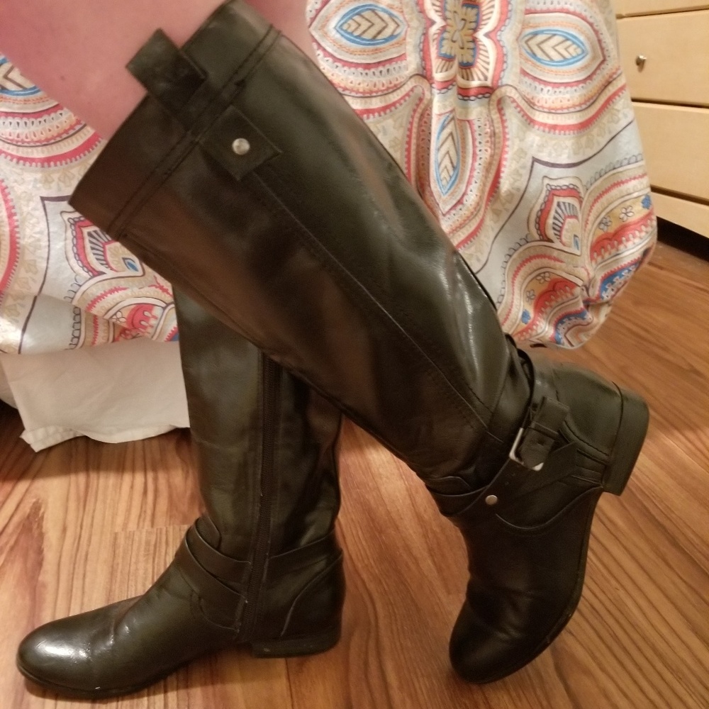 Unisa Knee high faux leather black boots-2 For $45